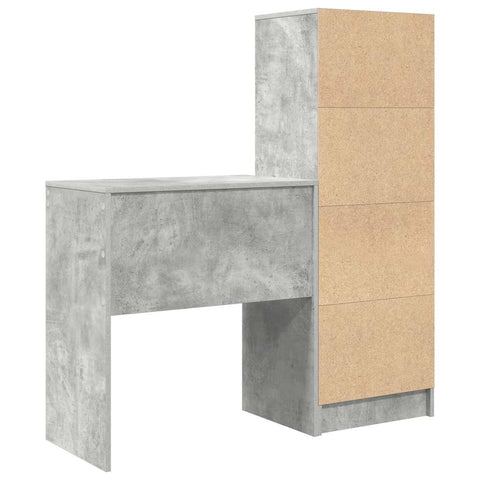 vidaXL Desk with Storage 2 pcs Concrete Grey 70 x 40 x 76 cm