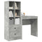 vidaXL Desk with Storage 2 pcs Concrete Grey 70 x 40 x 76 cm