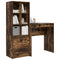 vidaXL Desk with Storage with Drawer 2 pcs Smoked Oak 70 x 40 x 76 cm