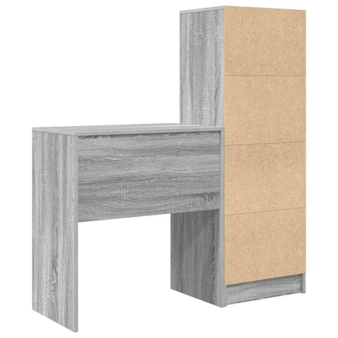 vidaXL Desk with Storage with Drawer 2 pcs Grey sonoma 70 x 40 x 76 cm