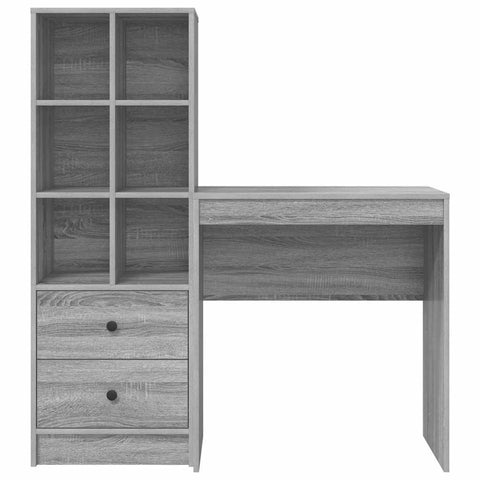 vidaXL Desk with Storage with Drawer 2 pcs Grey sonoma 70 x 40 x 76 cm