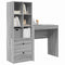 vidaXL Desk with Storage with Drawer 2 pcs Grey sonoma 70 x 40 x 76 cm