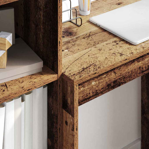 vidaXL Desk with Storage with Drawer 2 pcs Old Wood 70 x 40 x 76 cm