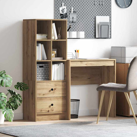 vidaXL Desk with Storage with Drawer 2 pcs Artisan oak 70 x 40 x 76 cm