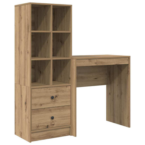 vidaXL Desk with Storage with Drawer 2 pcs Artisan oak 70 x 40 x 76 cm