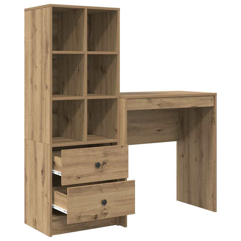 vidaXL Desk with Storage with Drawer 2 pcs Artisan oak 70 x 40 x 76 cm