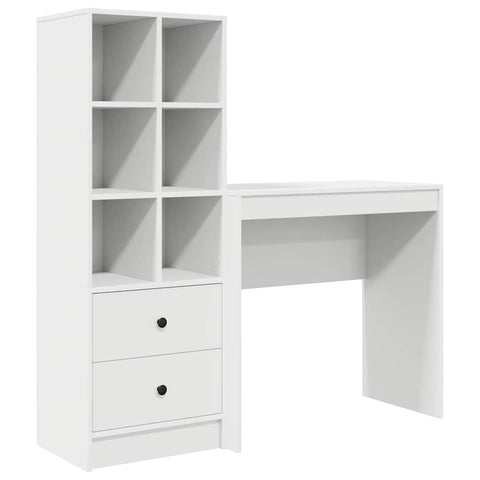 vidaXL Desk with Storage 2 pcs White 80 x 40 x 76 cm Engineered wood