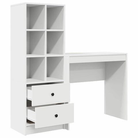 vidaXL Desk with Storage 2 pcs White 80 x 40 x 76 cm Engineered wood