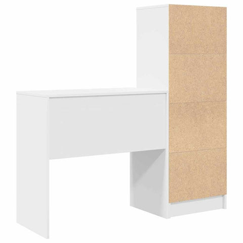 vidaXL Desk with Storage 2 pcs White 80 x 40 x 76 cm Engineered wood