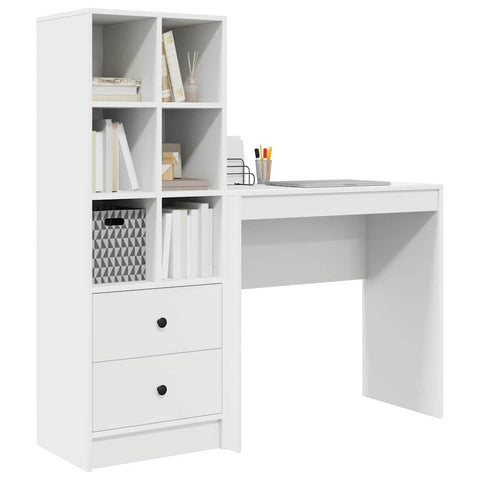 vidaXL Desk with Storage 2 pcs White 80 x 40 x 76 cm Engineered wood