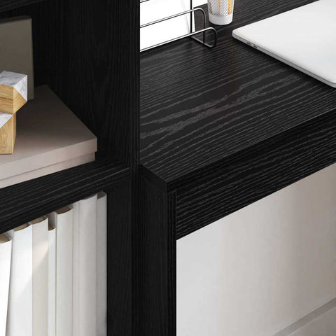 vidaXL Desk with Storage with Drawer 2 pcs Black oak 80 x 40 x 76 cm