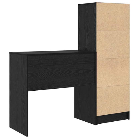 vidaXL Desk with Storage with Drawer 2 pcs Black oak 80 x 40 x 76 cm