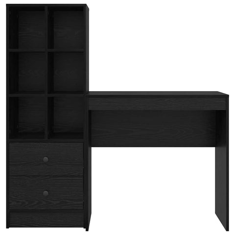 vidaXL Desk with Storage with Drawer 2 pcs Black oak 80 x 40 x 76 cm