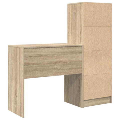 vidaXL Desk with Storage with Drawer 2 pcs Sonoma Oak 80 x 40 x 76 cm