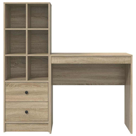 vidaXL Desk with Storage with Drawer 2 pcs Sonoma Oak 80 x 40 x 76 cm