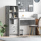 vidaXL Desk with Storage 2 pcs Concrete Grey 80 x 40 x 76 cm