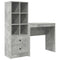 vidaXL Desk with Storage 2 pcs Concrete Grey 80 x 40 x 76 cm