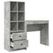 vidaXL Desk with Storage 2 pcs Concrete Grey 80 x 40 x 76 cm