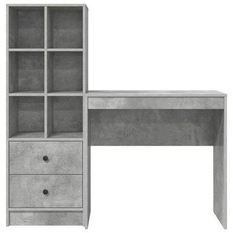 vidaXL Desk with Storage 2 pcs Concrete Grey 80 x 40 x 76 cm