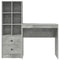 vidaXL Desk with Storage 2 pcs Concrete Grey 80 x 40 x 76 cm