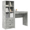 vidaXL Desk with Storage 2 pcs Concrete Grey 80 x 40 x 76 cm