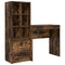 vidaXL Desk with Storage with Drawer 2 pcs Smoked Oak 80 x 40 x 76 cm