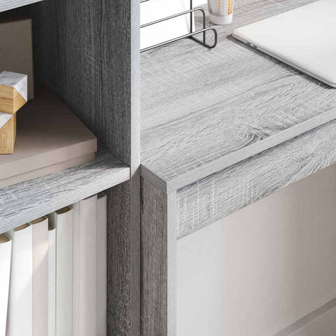 vidaXL Desk with Storage with Drawer 2 pcs Grey sonoma 80 x 40 x 76 cm