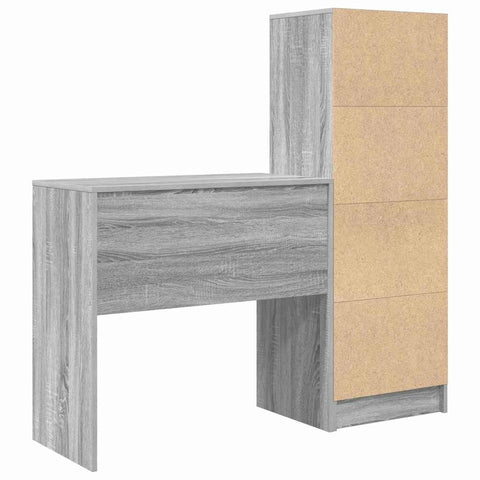 vidaXL Desk with Storage with Drawer 2 pcs Grey sonoma 80 x 40 x 76 cm