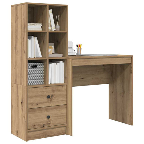 vidaXL Desk with Storage with Drawer 2 pcs Artisan oak 80 x 40 x 76 cm