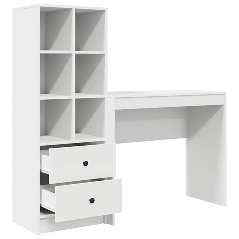 vidaXL Desk with Storage 2 pcs White 90 x 40 x 76 cm Engineered wood