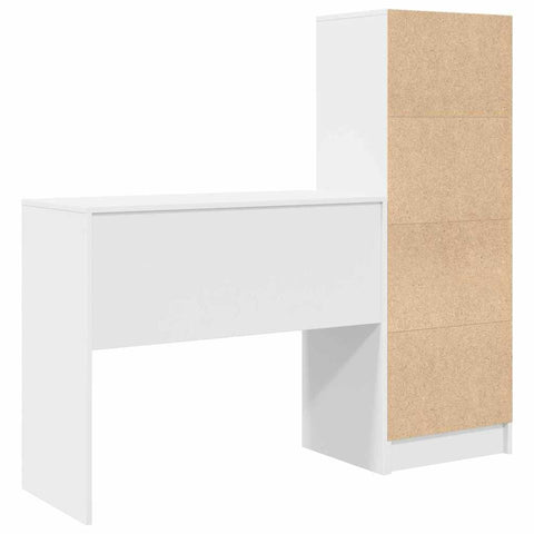 vidaXL Desk with Storage 2 pcs White 90 x 40 x 76 cm Engineered wood