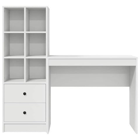 vidaXL Desk with Storage 2 pcs White 90 x 40 x 76 cm Engineered wood
