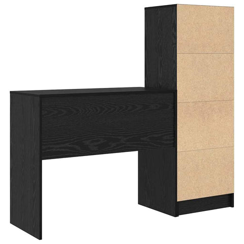vidaXL Desk with Storage with Drawer 2 pcs Black oak 90 x 40 x 76 cm