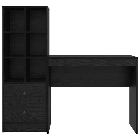 vidaXL Desk with Storage with Drawer 2 pcs Black oak 90 x 40 x 76 cm