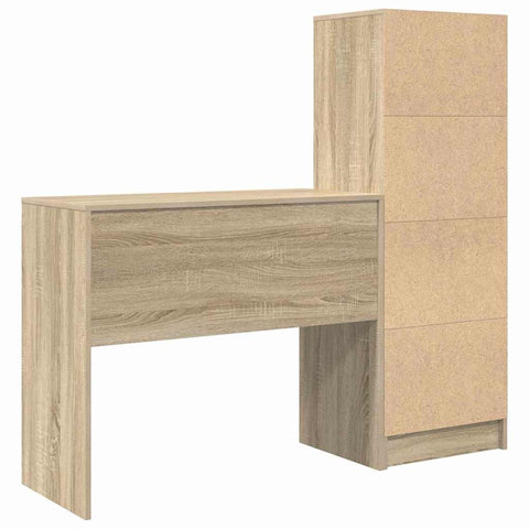 vidaXL Desk with Storage with Drawer 2 pcs Sonoma Oak 90 x 40 x 76 cm