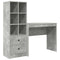 vidaXL Desk with Storage 2 pcs Concrete Grey 90 x 40 x 76 cm