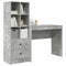 vidaXL Desk with Storage 2 pcs Concrete Grey 90 x 40 x 76 cm