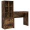 vidaXL Desk with Storage with Drawer 2 pcs Smoked Oak 90 x 40 x 76 cm