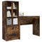vidaXL Desk with Storage with Drawer 2 pcs Smoked Oak 90 x 40 x 76 cm