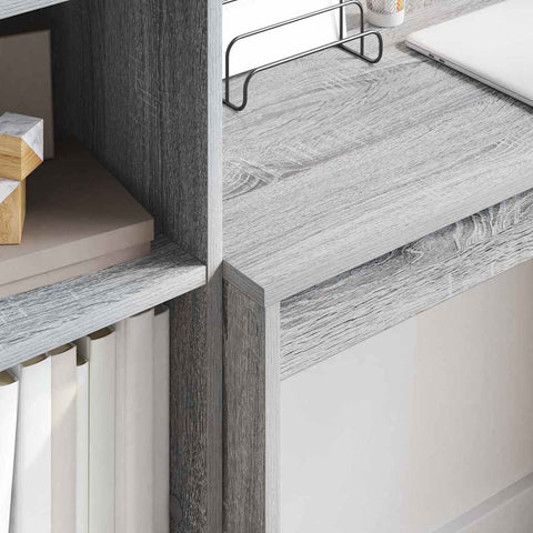 vidaXL Desk with Storage with Drawer 2 pcs Grey sonoma 90 x 40 x 76 cm
