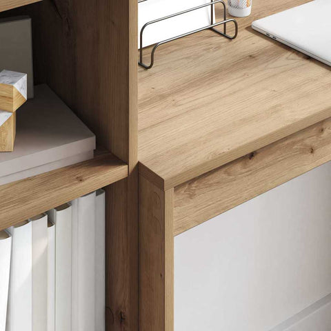 vidaXL Desk with Storage with Drawer 2 pcs Artisan oak 90 x 40 x 76 cm