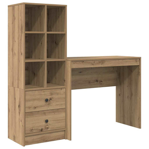 vidaXL Desk with Storage with Drawer 2 pcs Artisan oak 90 x 40 x 76 cm