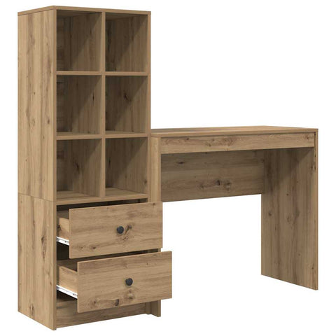 vidaXL Desk with Storage with Drawer 2 pcs Artisan oak 90 x 40 x 76 cm