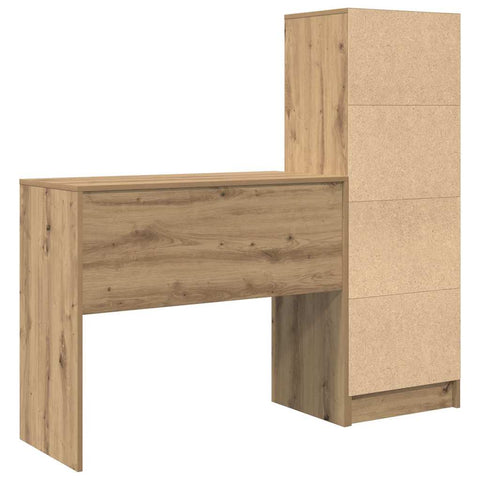 vidaXL Desk with Storage with Drawer 2 pcs Artisan oak 90 x 40 x 76 cm