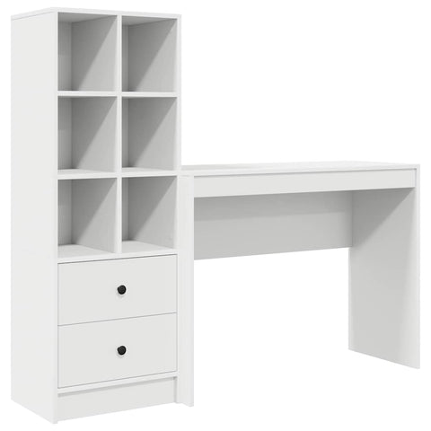 vidaXL Desk with Storage 2 pcs White 100 x 40 x 76 cm Engineered wood