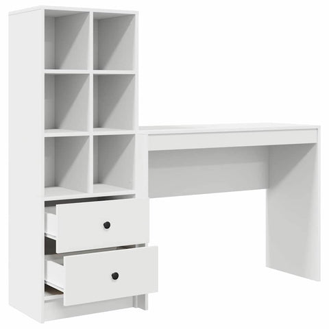 vidaXL Desk with Storage 2 pcs White 100 x 40 x 76 cm Engineered wood