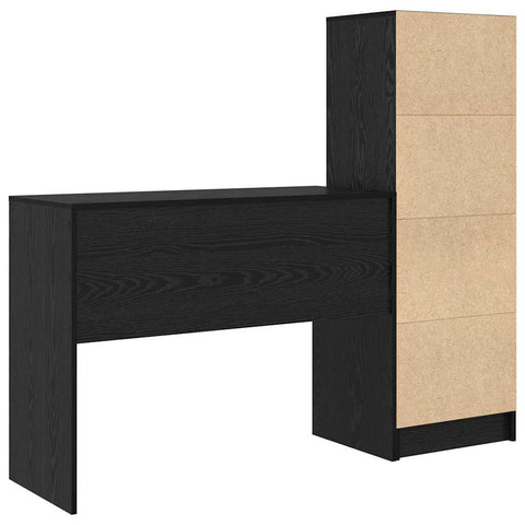 vidaXL Desk with Storage with Drawer 2 pcs Black oak 100 x 40 x 76 cm