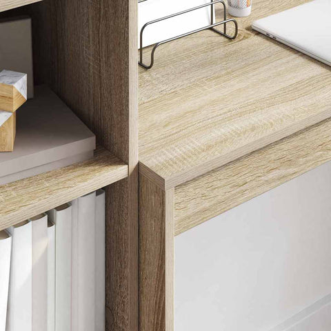 vidaXL Desk with Storage with Drawer 2 pcs Sonoma Oak 100 x 40 x 76 cm