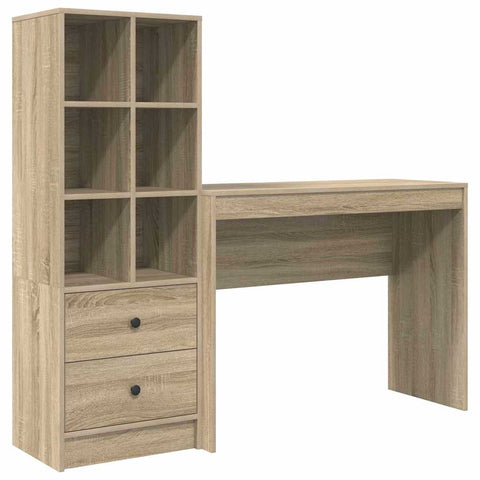 vidaXL Desk with Storage with Drawer 2 pcs Sonoma Oak 100 x 40 x 76 cm