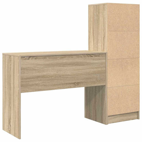 vidaXL Desk with Storage with Drawer 2 pcs Sonoma Oak 100 x 40 x 76 cm
